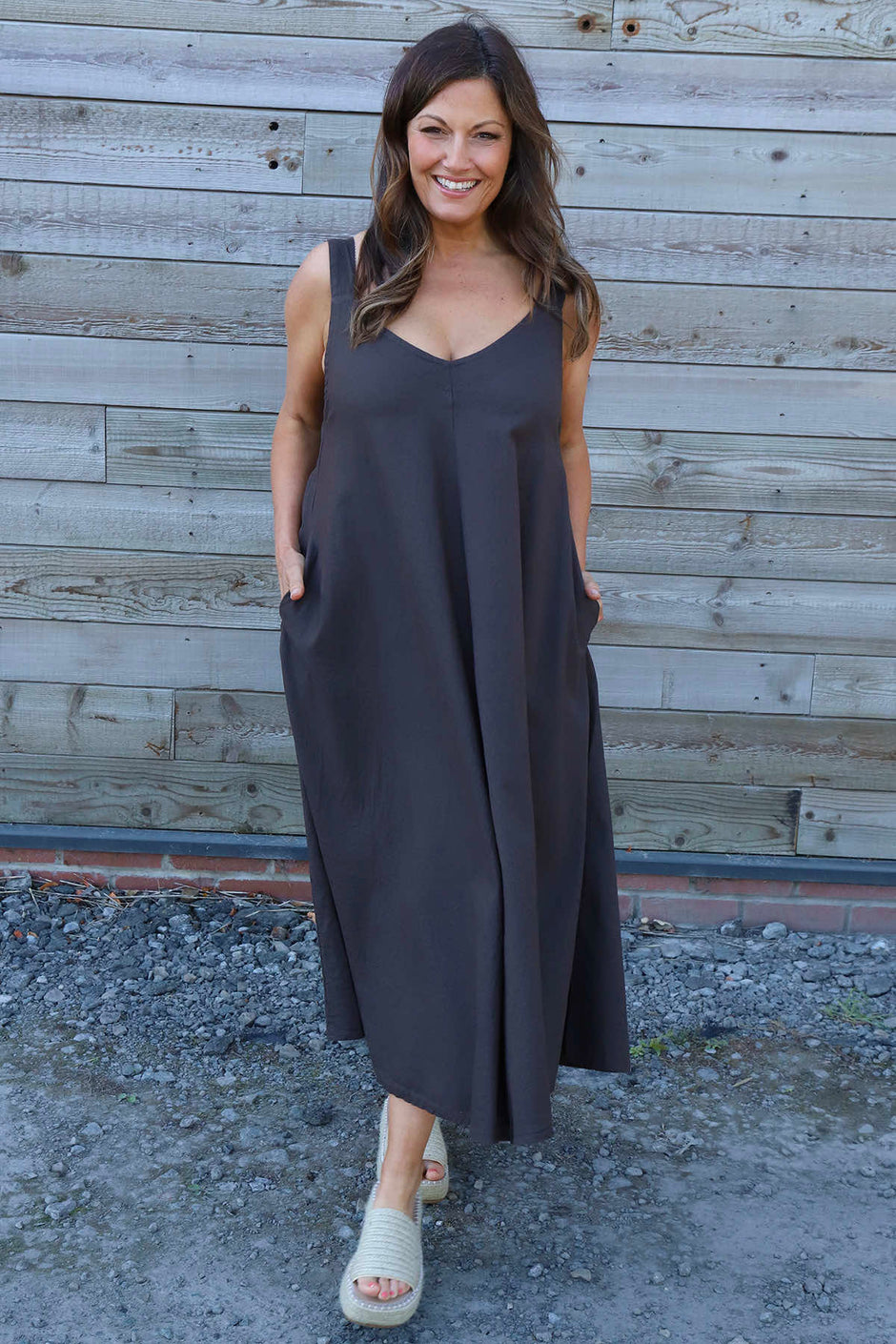 Tiffany Linen Dress Cocoa