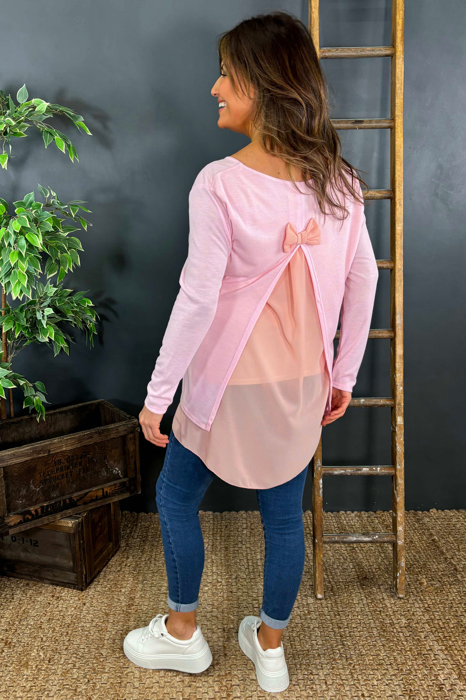 Bow Back Top Pink
