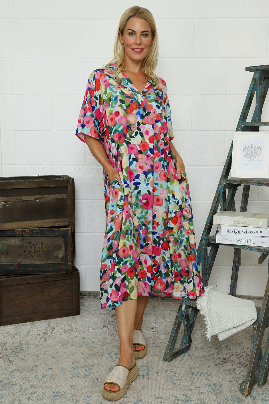 Andretta Print Dress Mint