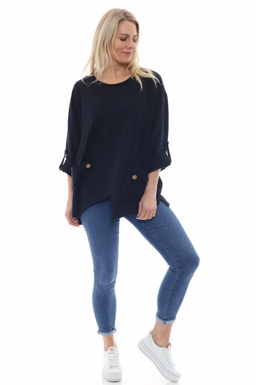 Sanda Jersey Cotton Sweatshirt Black - Image 1