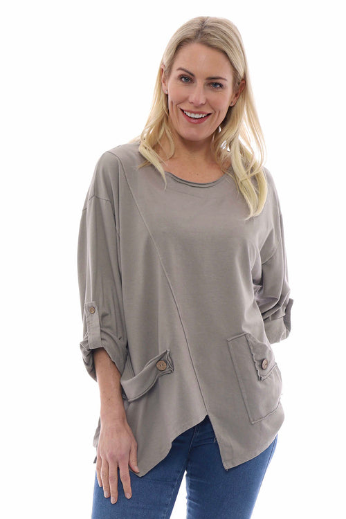 Sanda Jersey Cotton Sweatshirt Mocha - Image 1
