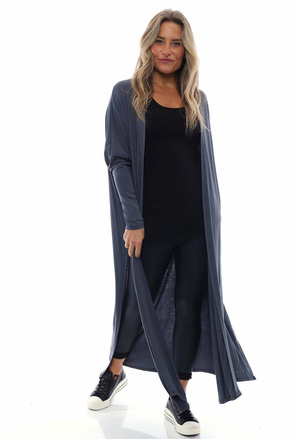 Emmie Long Sleeve Tie Jersey Jacket Charcoal