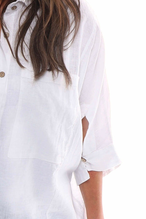 Adelia Linen Shirt White - Image 3