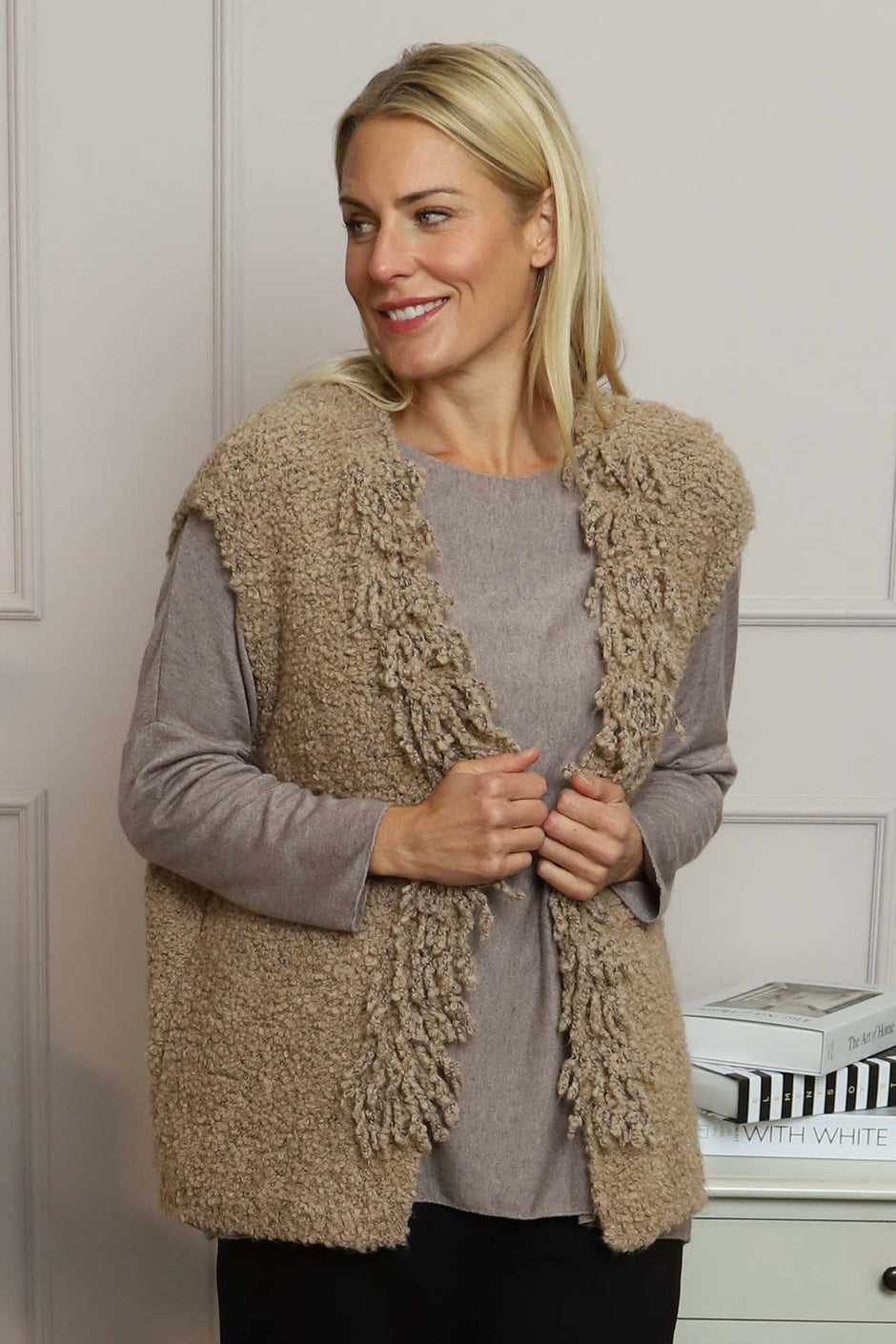 Caroline Knit Gilet Camel