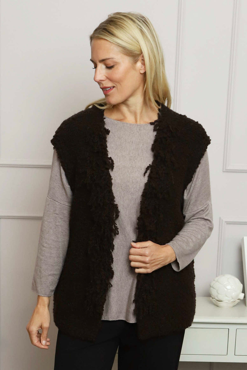 Caroline Knit Gilet Cocoa