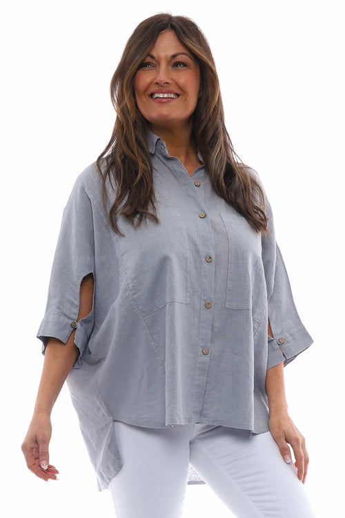 Adelia Linen Shirt Grey - Image 2