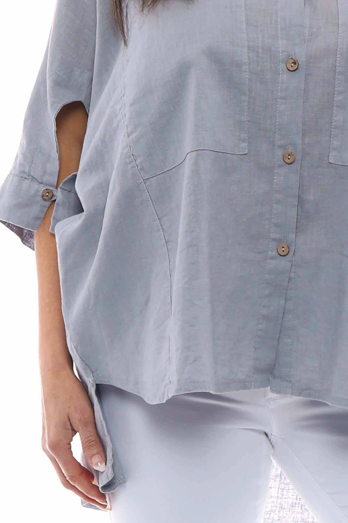 Adelia Linen Shirt Grey