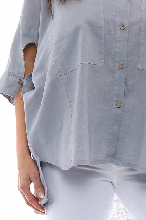 Adelia Linen Shirt Grey - Image 5