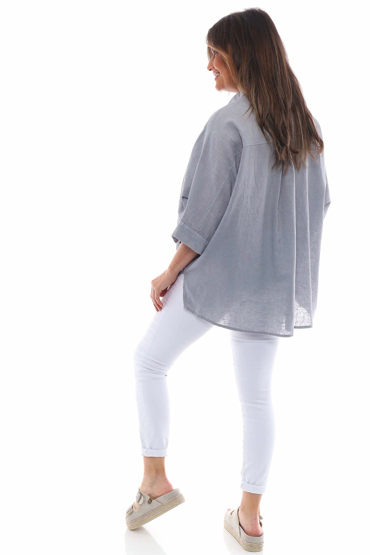 Adelia Linen Shirt Grey