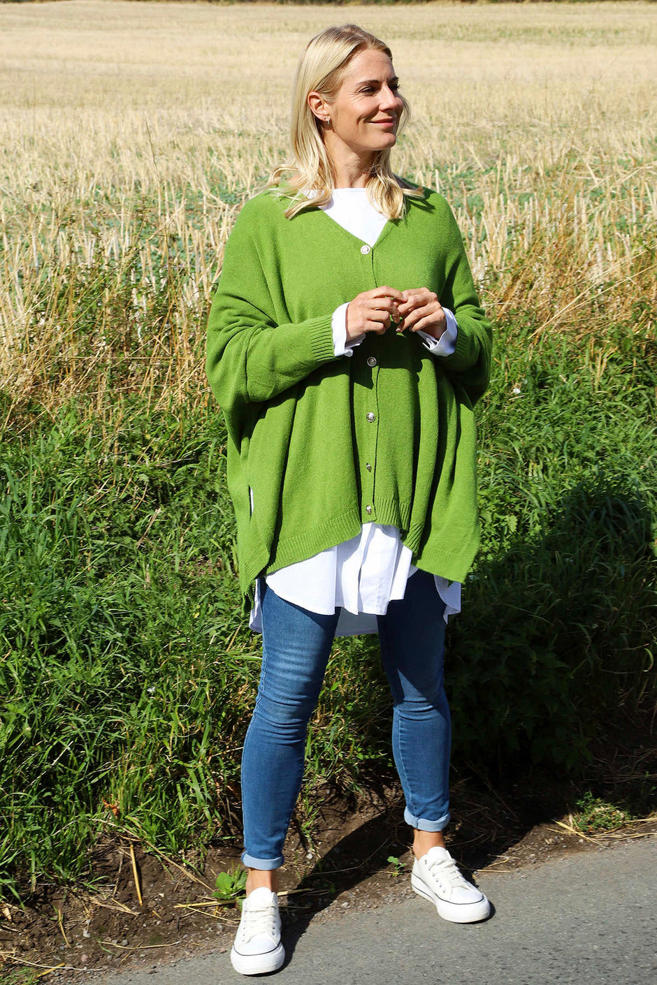 Hattie Knitted Cardigan Olive