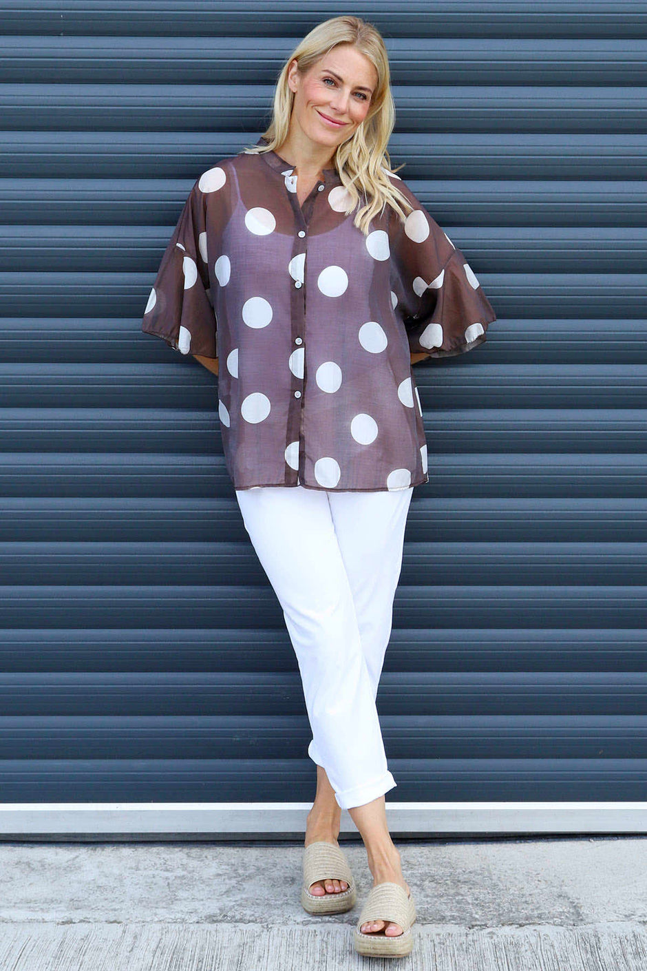Cordelia Spot Print Shirt Cocoa