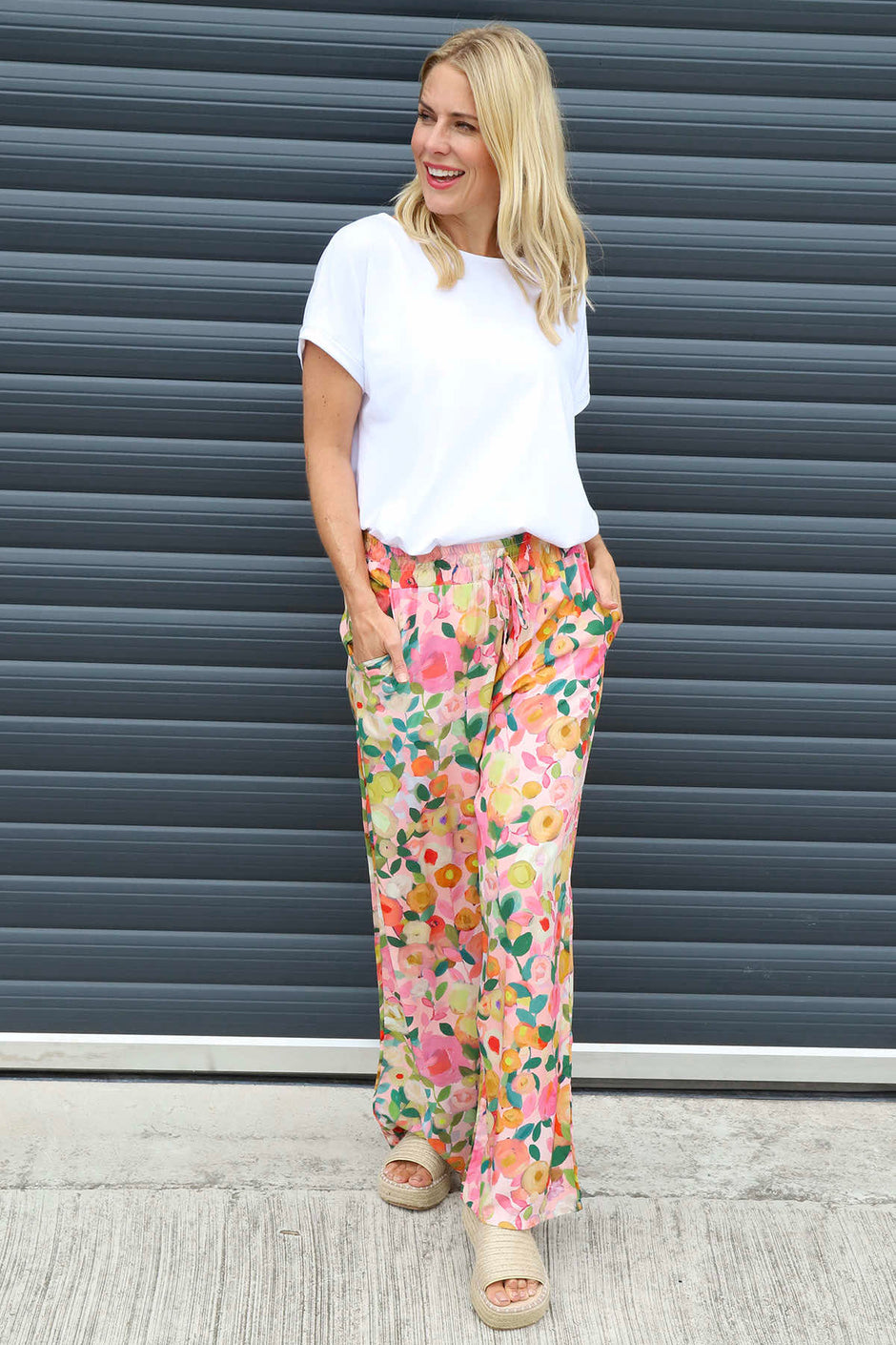Lelia Print Trousers Pink