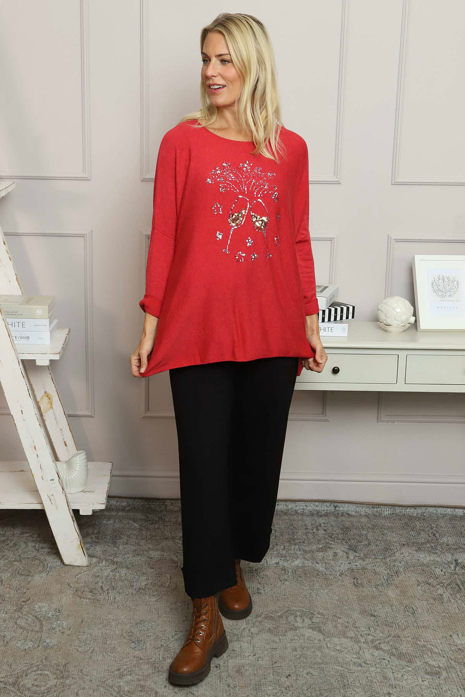 Lillian Cheers Jumper Red