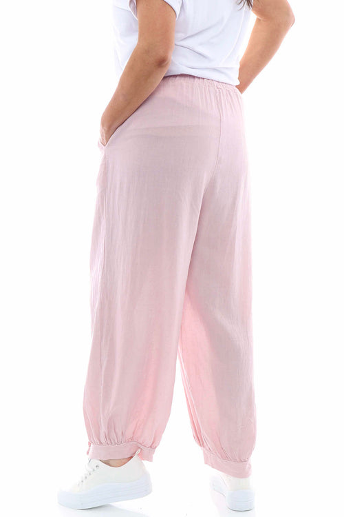 Abriana Button Linen Trousers Pink - Image 5