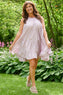 Araminta Tiered Sleeveless Cotton Dress Pink