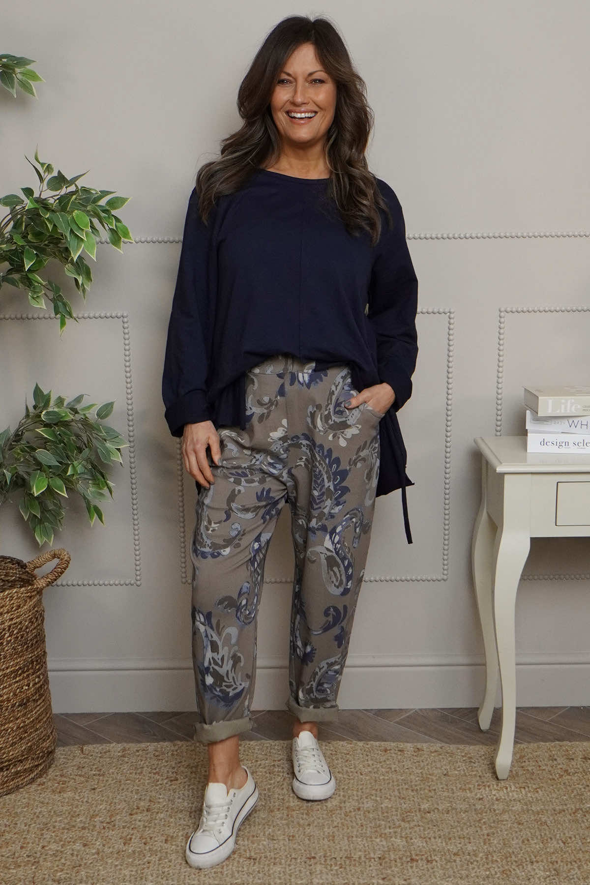 Garnette Cotton Top Navy