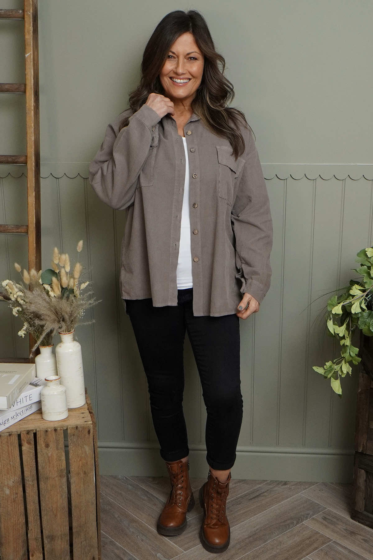 Tonya Needlecord Jacket Mocha