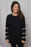 Irma Heart Sleeve Knitted Jumper Black