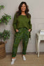 Lilah Print Cotton Trousers Olive