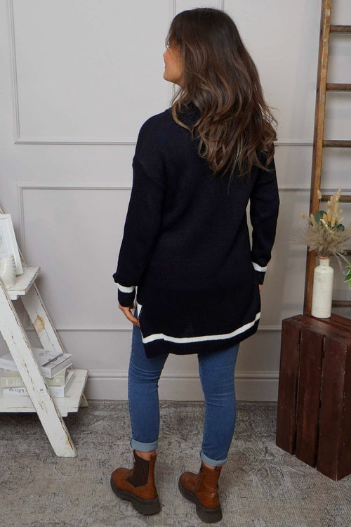 Suzette Knitted Jumper Navy - Image 4