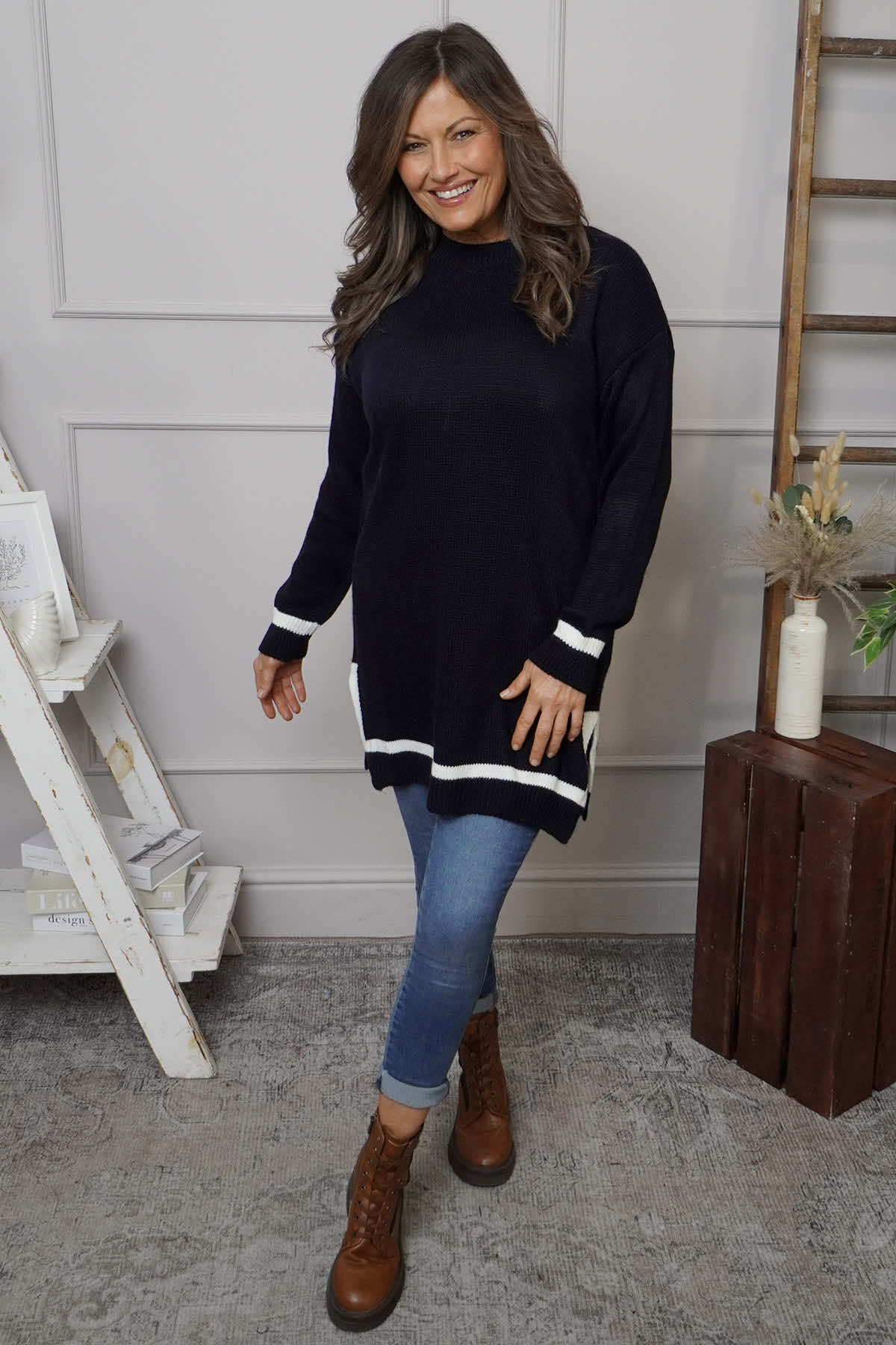 Suzette Knitted Jumper Navy