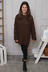 Irma Heart Sleeve Knitted Jumper Cocoa