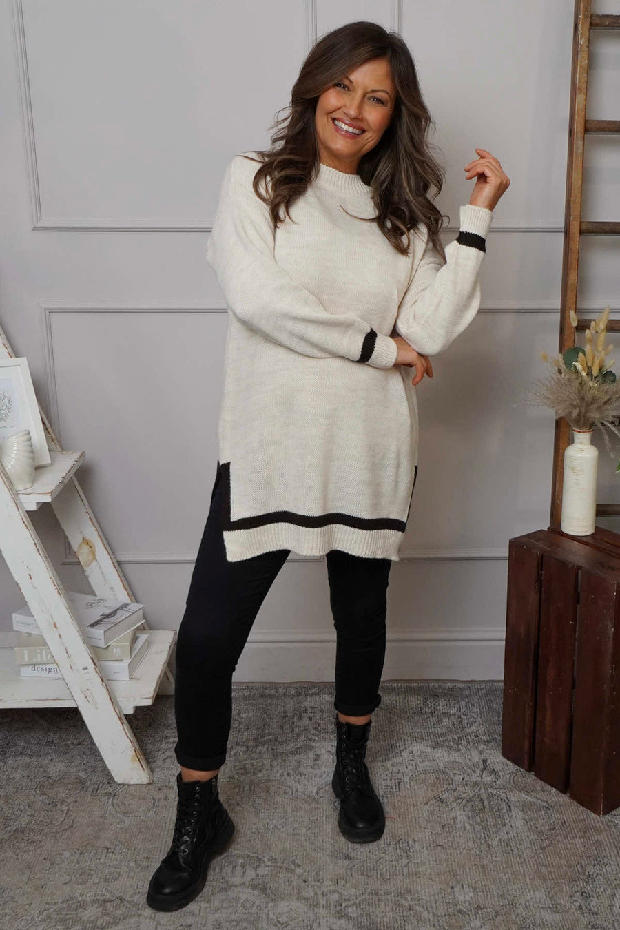 Suzette Knitted Jumper Stone
