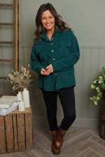 Tonya Needlecord Jacket Bottle Green Bottle Green - Tonya Needlecord Jacket Bottle Green