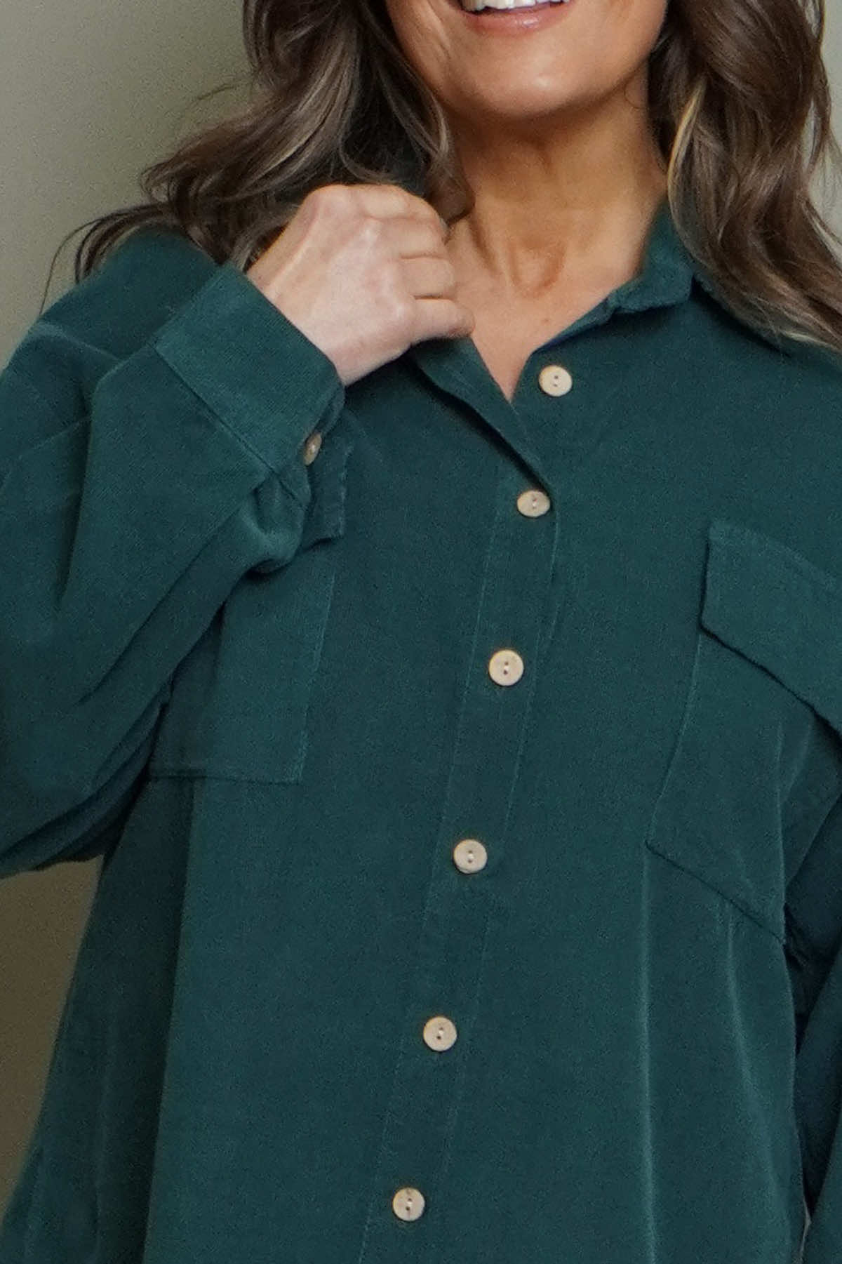 Tonya Needlecord Jacket Bottle Green