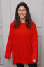 Irma Heart Sleeve Knitted Jumper Red