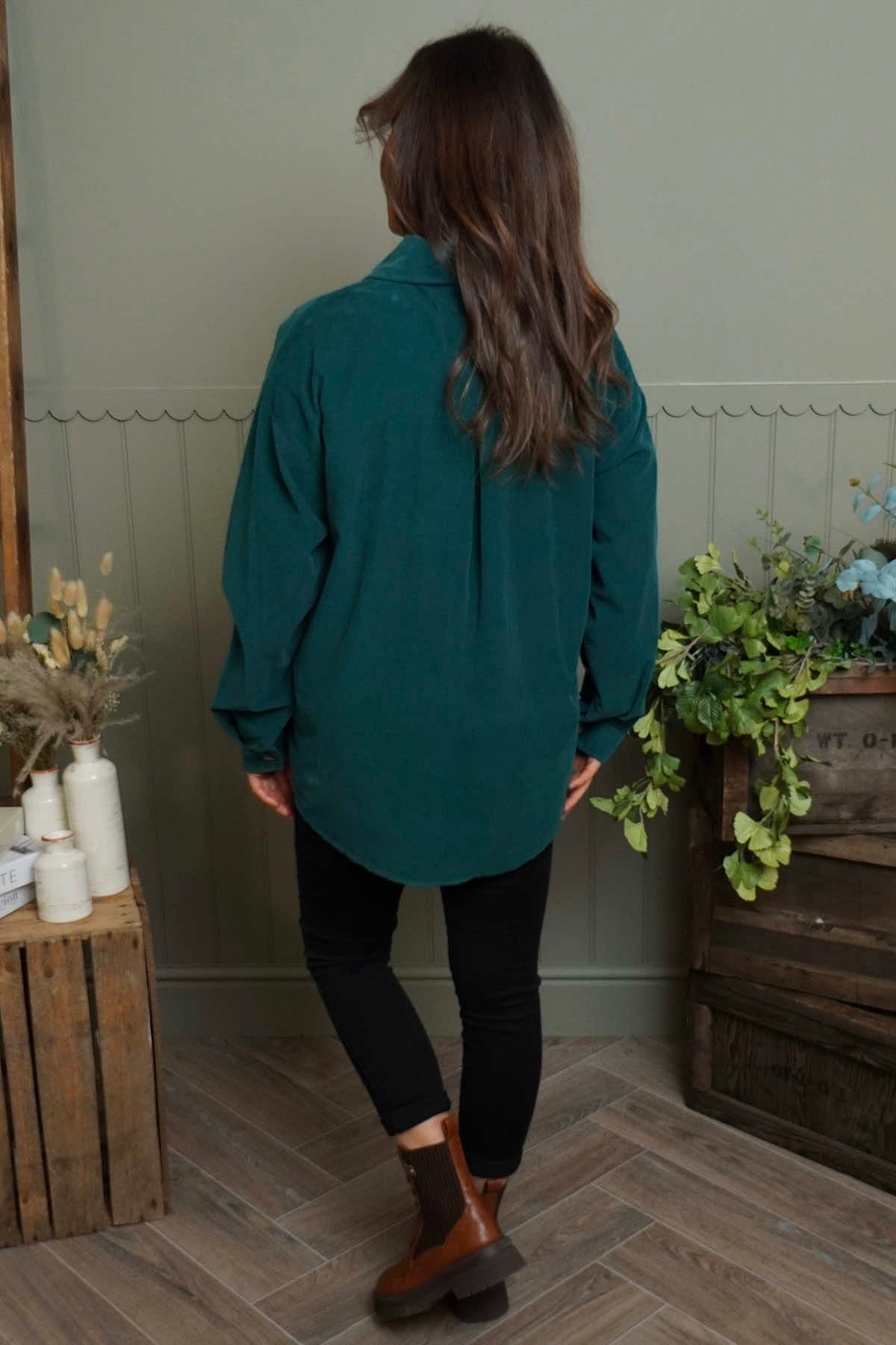 Tonya Needlecord Jacket Bottle Green