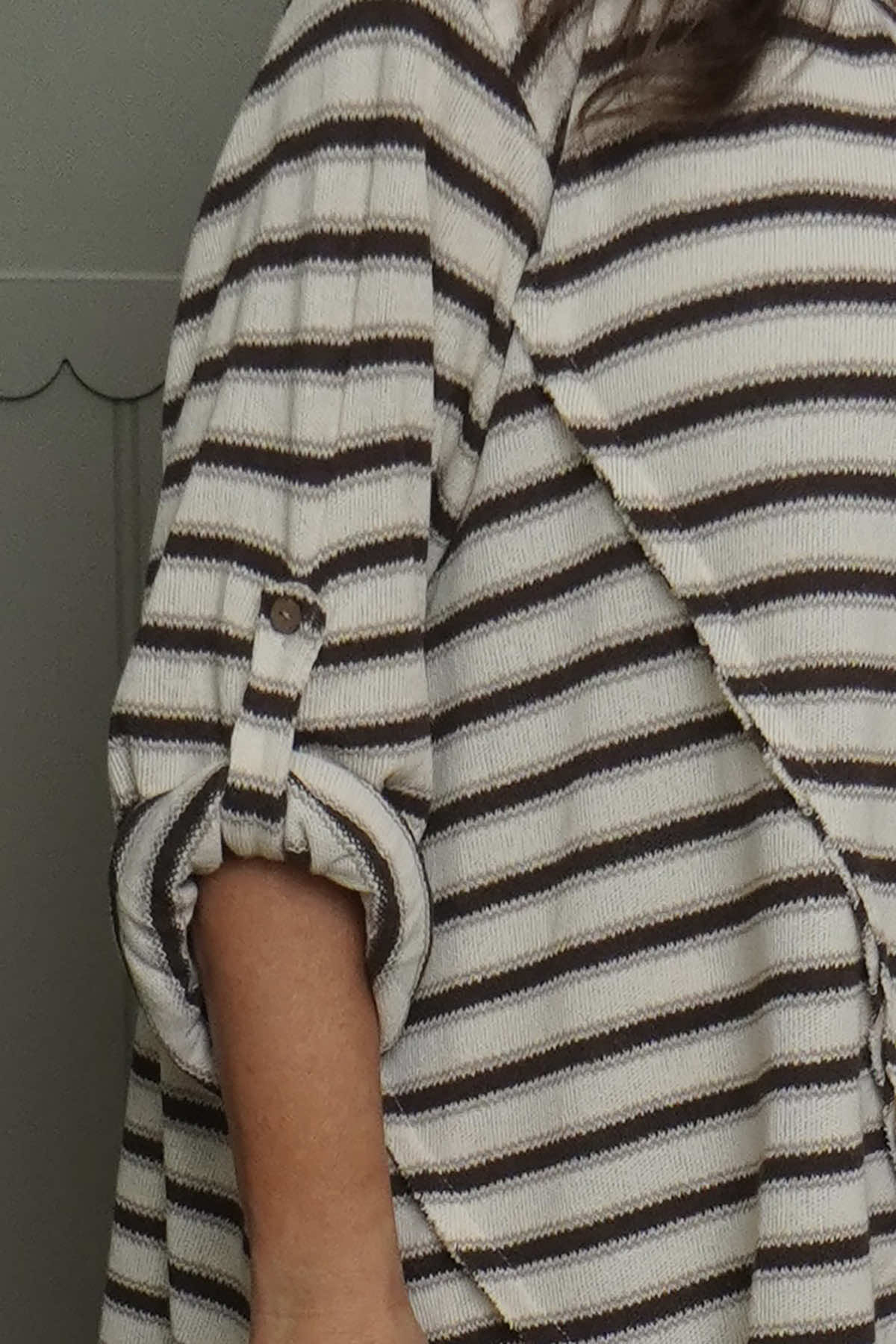 Abbie Stripe Knit Top Stone