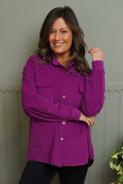 Tonya Needlecord Jacket Berry - Image 2