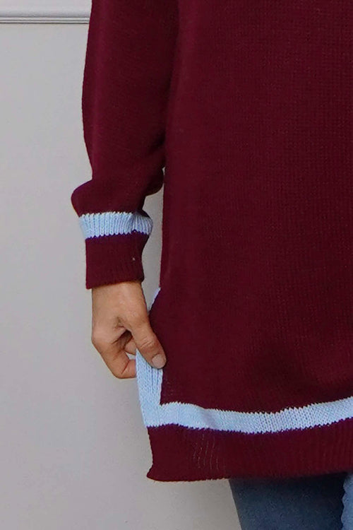Suzette Knitted Jumper Wine - Image 3