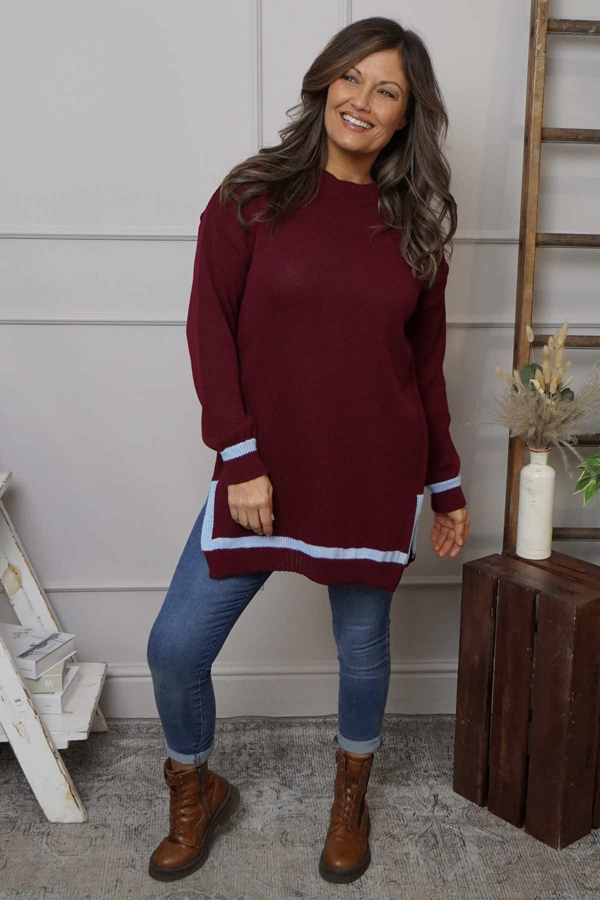 Suzette Knitted Jumper Wine