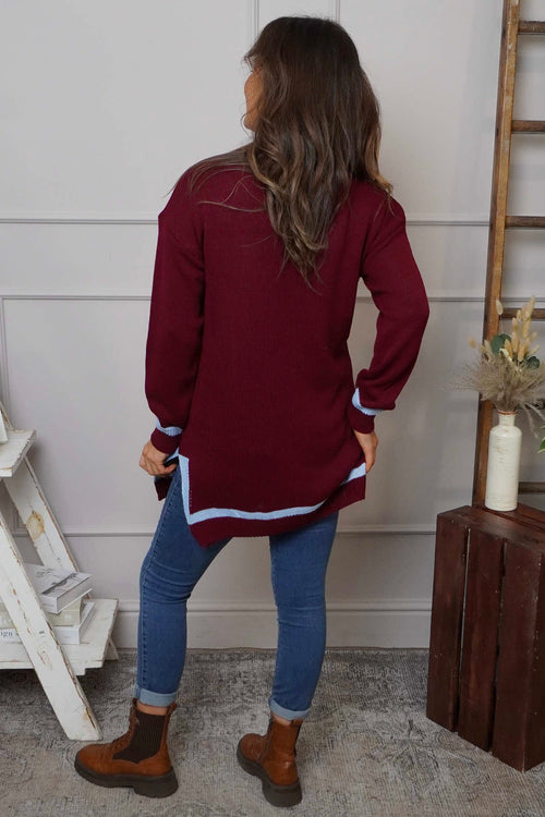 Suzette Knitted Jumper Wine - Image 4