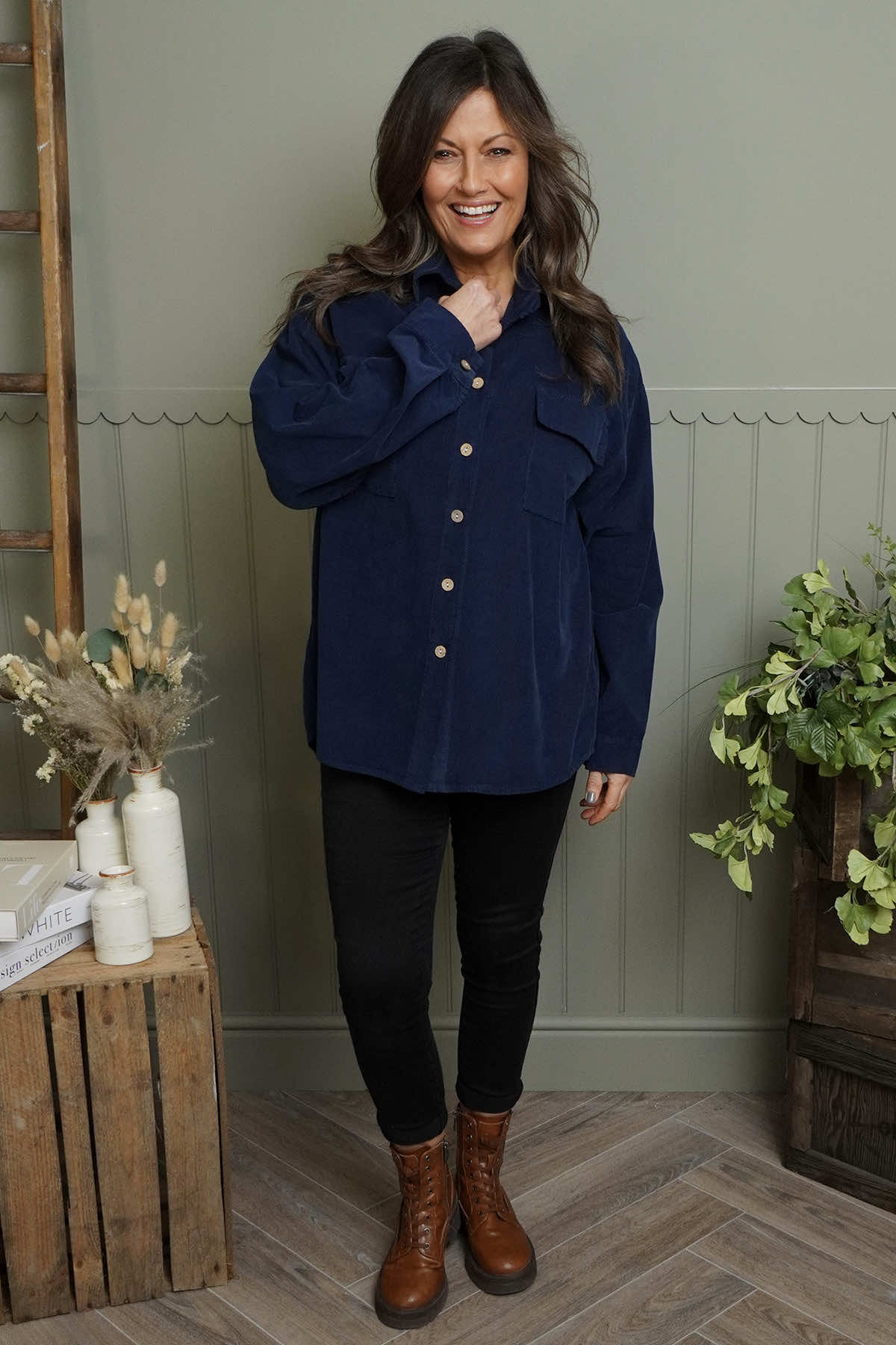 Tonya Needlecord Jacket Navy