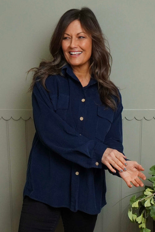 Tonya Needlecord Jacket Navy - Image 2