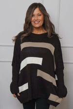 Melva Block Knitted Jumper Cocoa Cocoa - Melva Block Knitted Jumper Cocoa