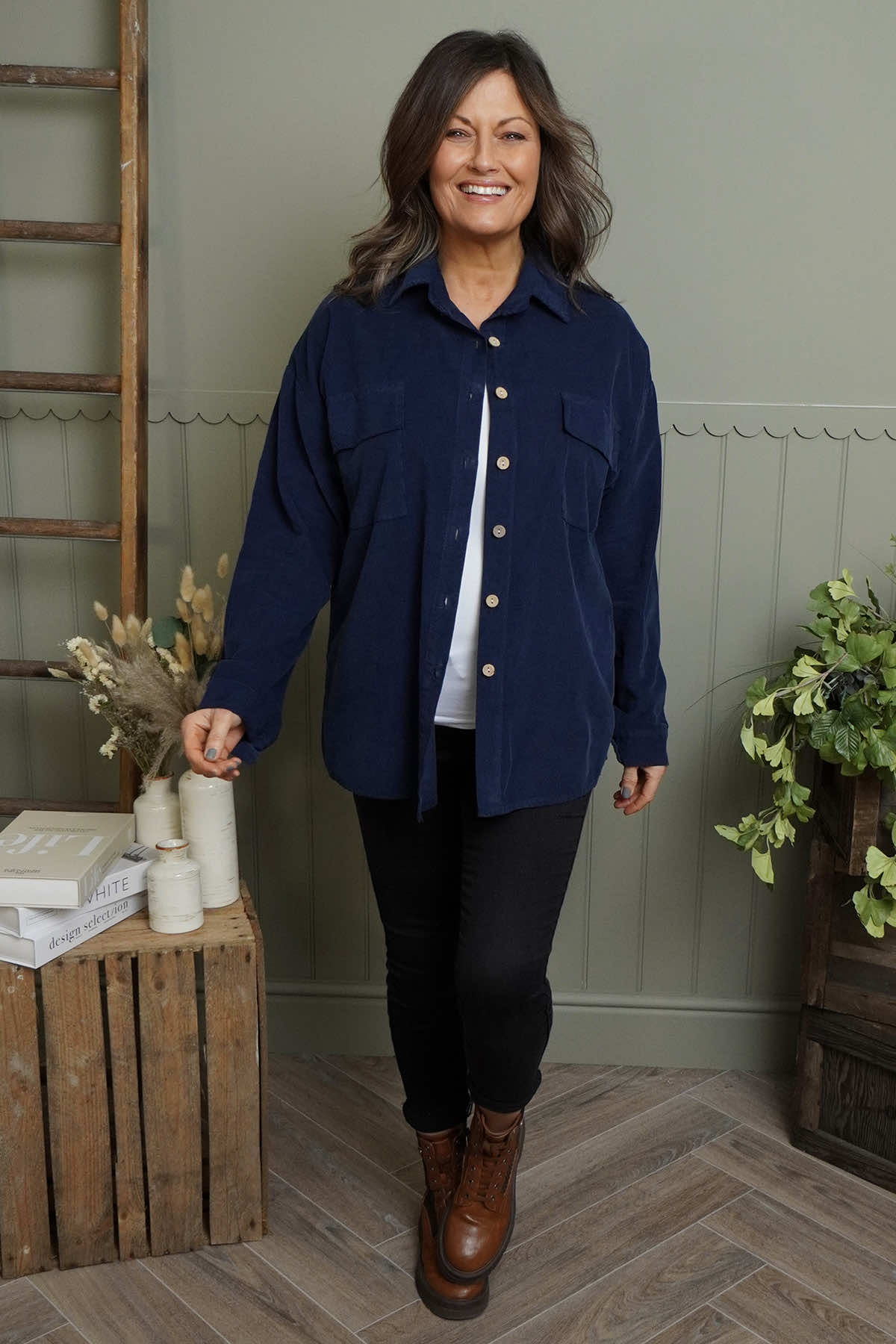 Tonya Needlecord Jacket Navy