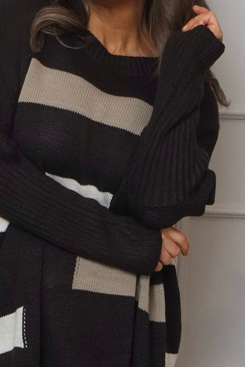 Melva Block Knitted Jumper Cocoa - Image 3