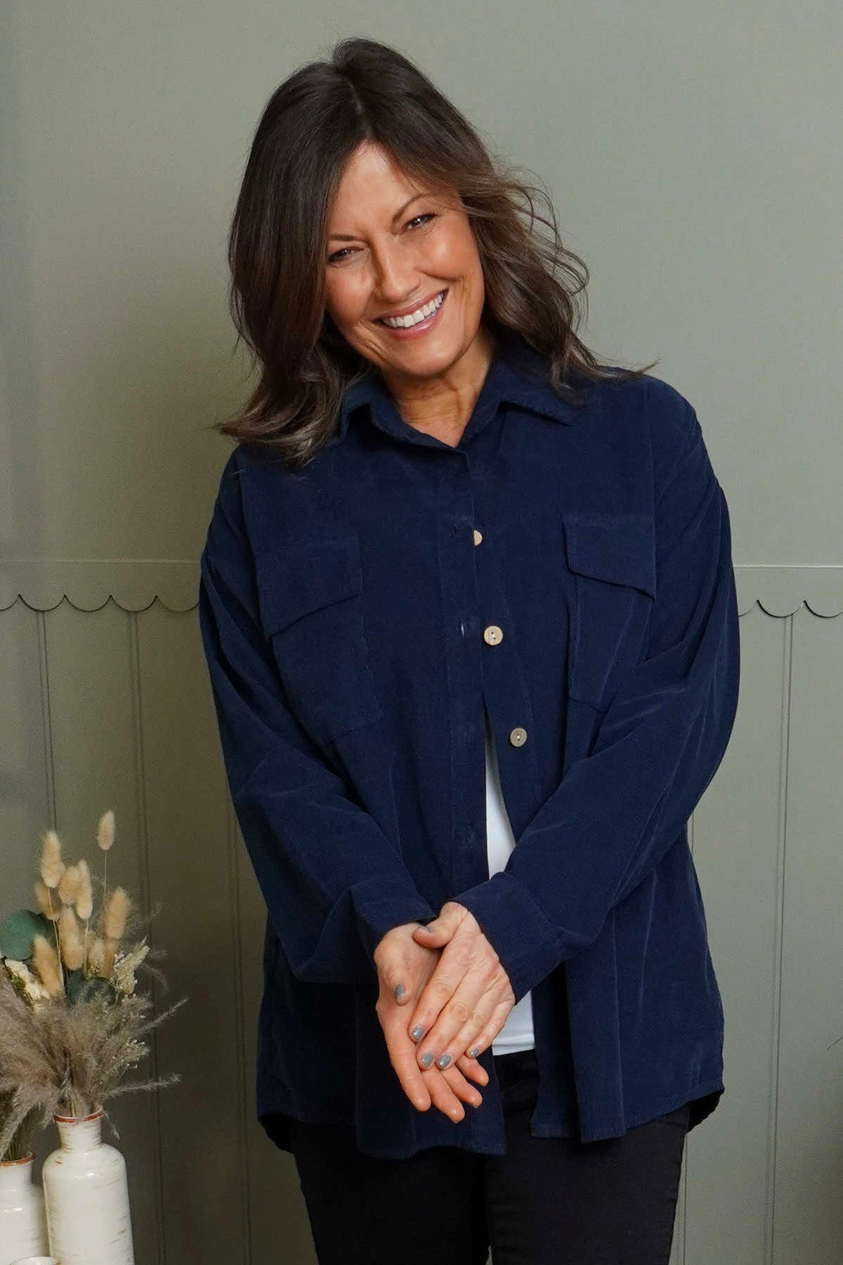 Tonya Needlecord Jacket Navy