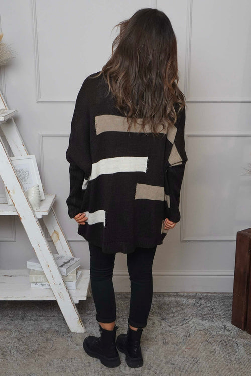 Melva Block Knitted Jumper Cocoa - Image 4