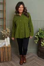 Tonya Needlecord Jacket Olive Olive - Tonya Needlecord Jacket Olive