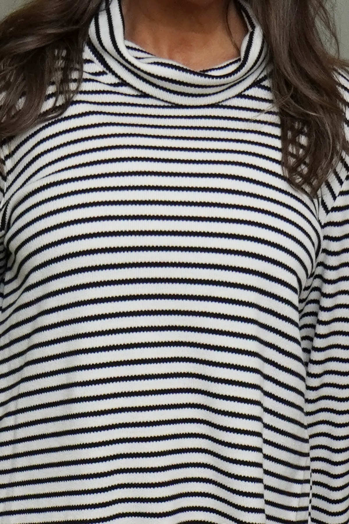 Dortha Stripe Cowl Knit Top Stone