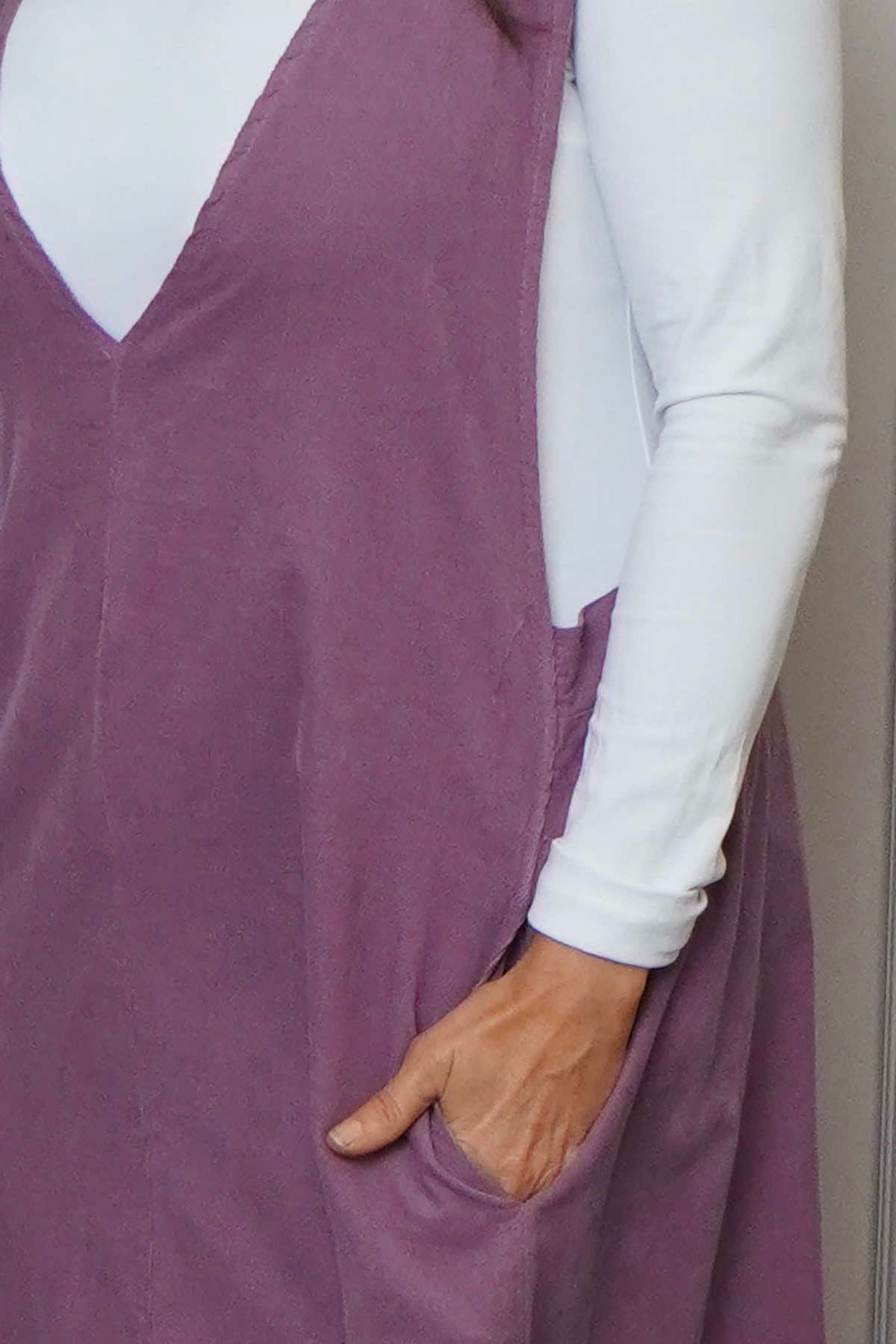 Cara Needlecord Dress Purple