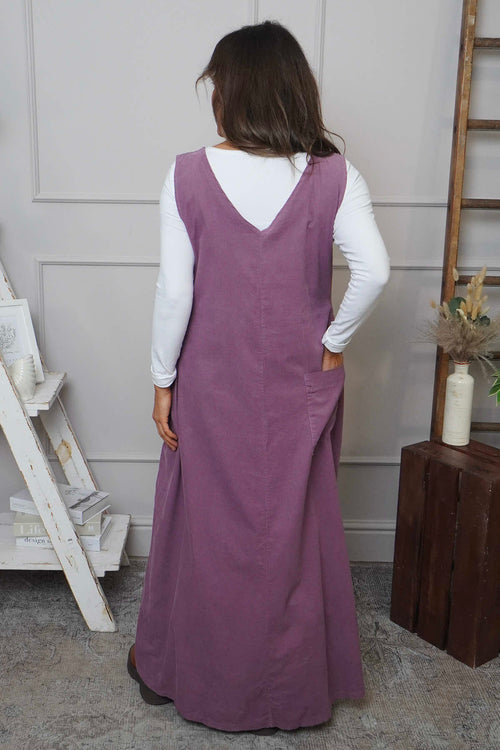 Cara Needlecord Dress Purple - Image 4