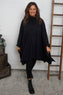 Posy Cowl Oversized Cotton Top Black