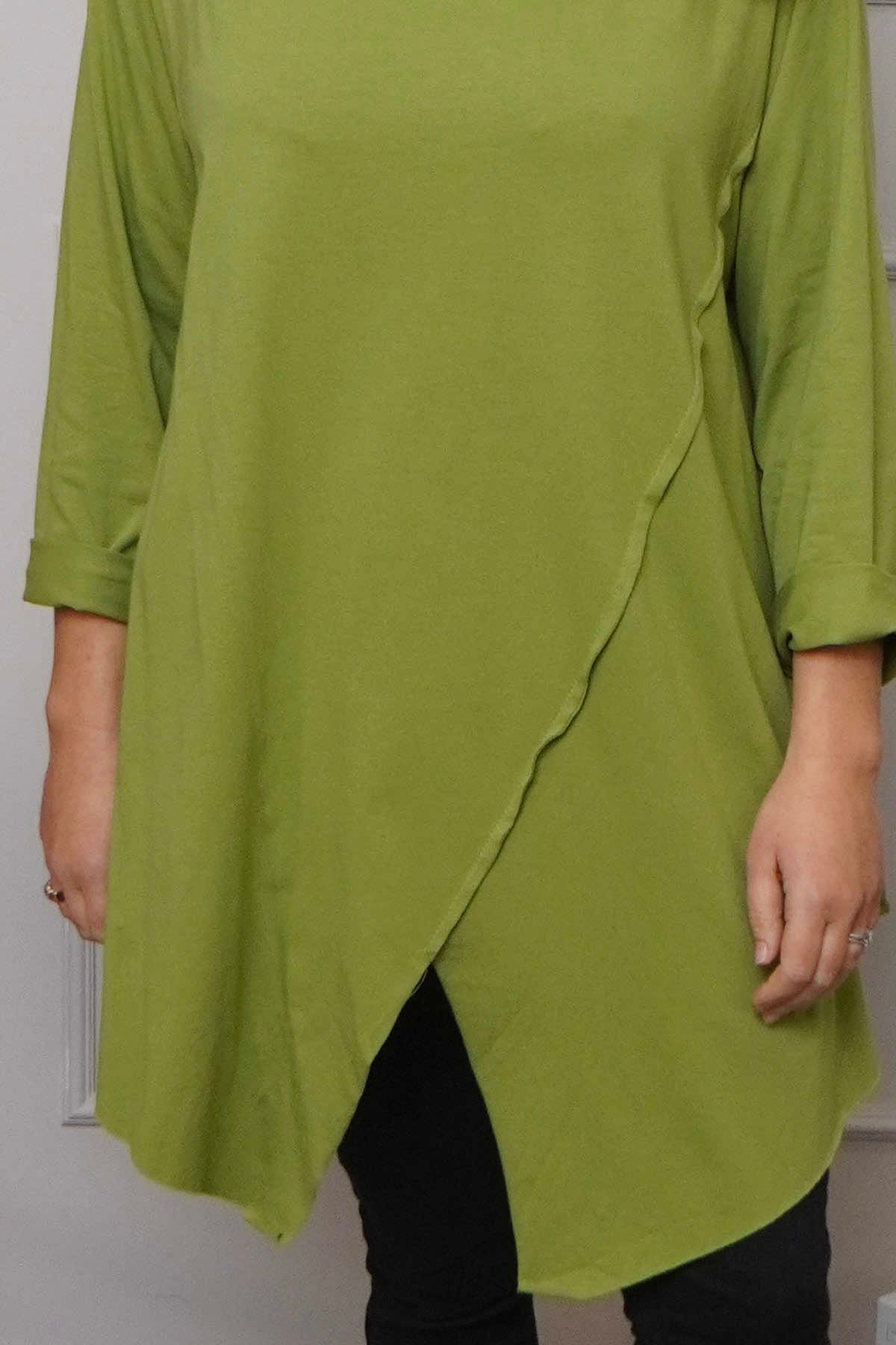 Nelle Cowl Cotton Top Olive