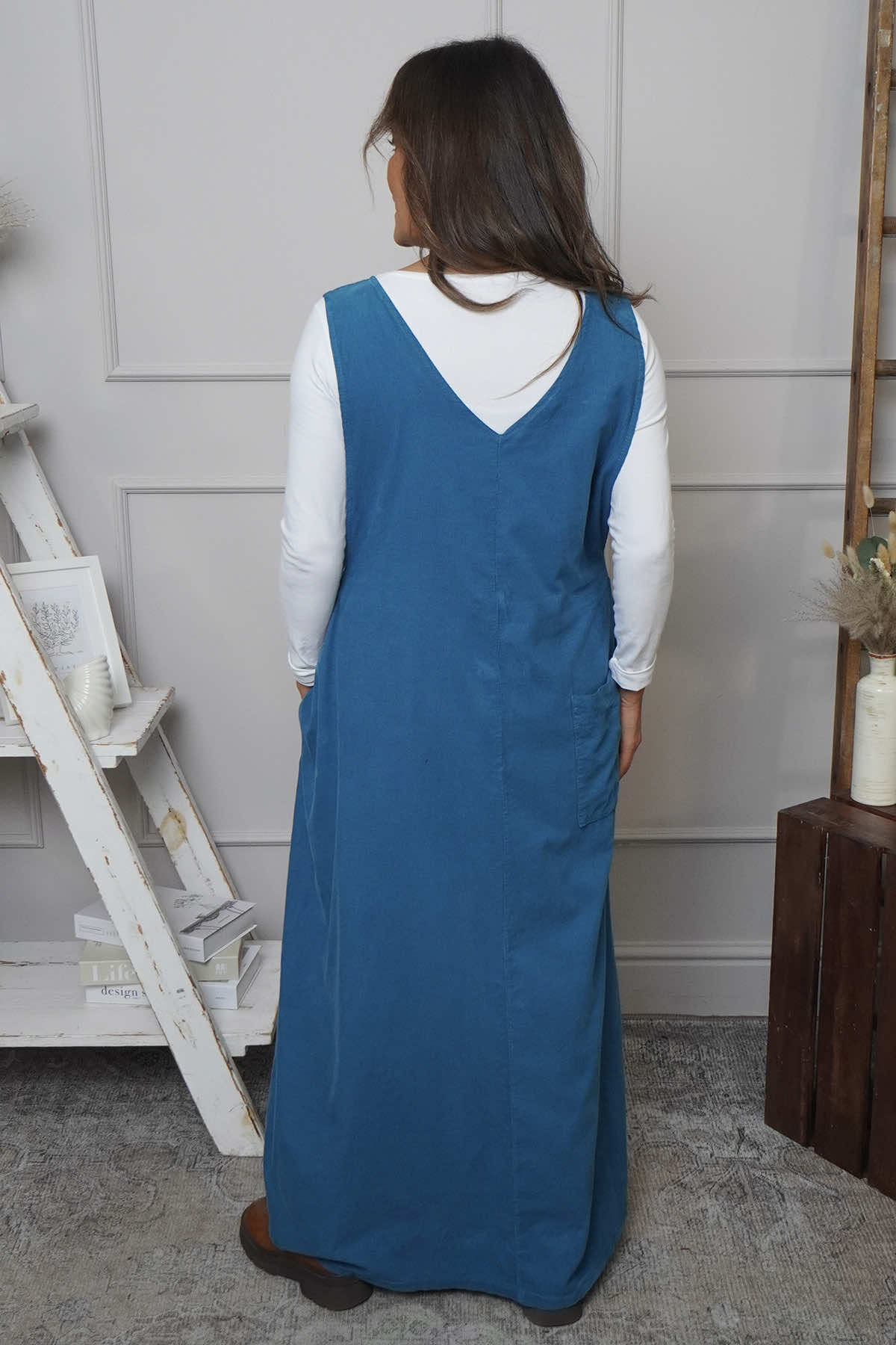 Cara Needlecord Dress Teal